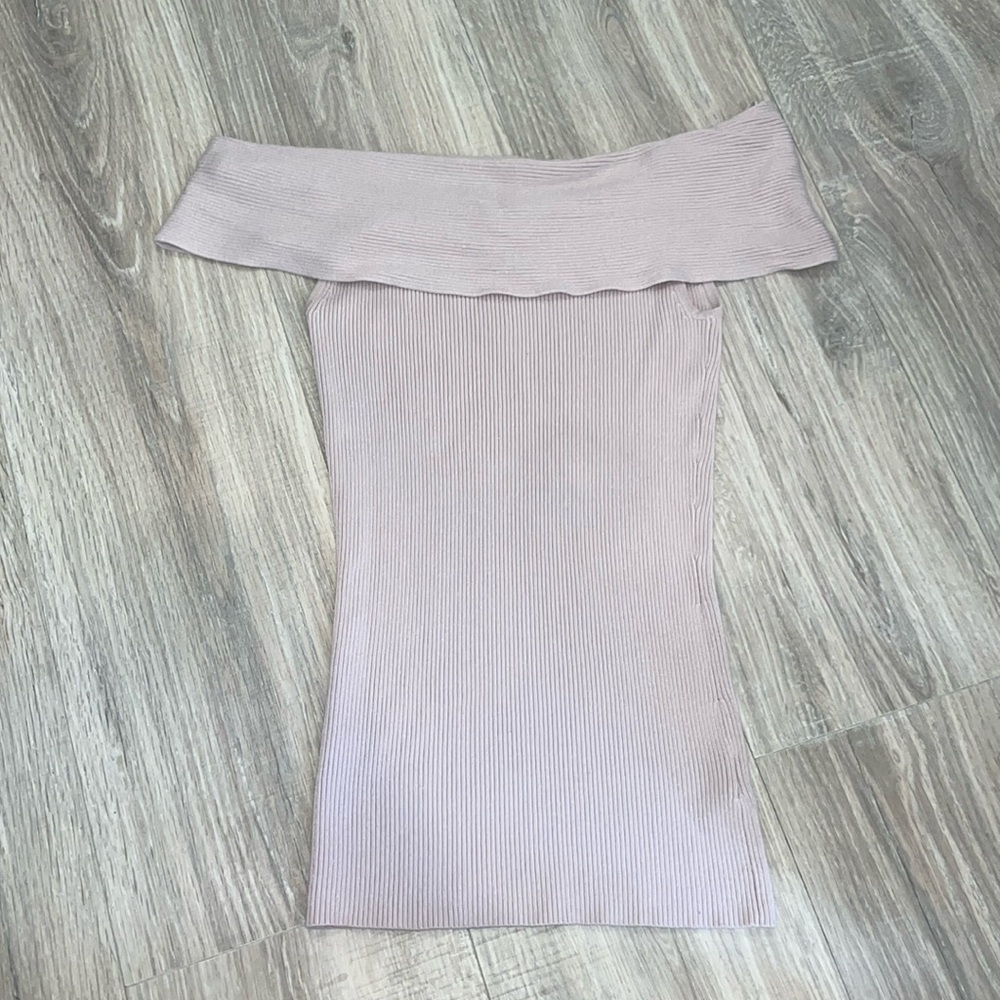 EXPRESS BLUSH PINK OFF THE SHOULDER TOP